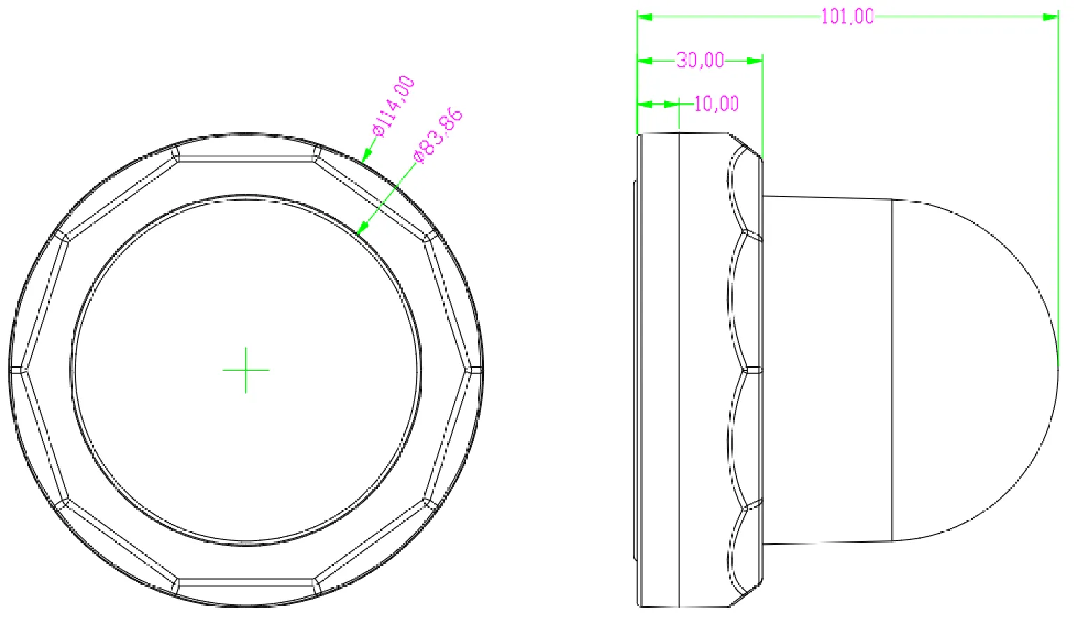 Rotating Beacon JR-L02 Dimensions
