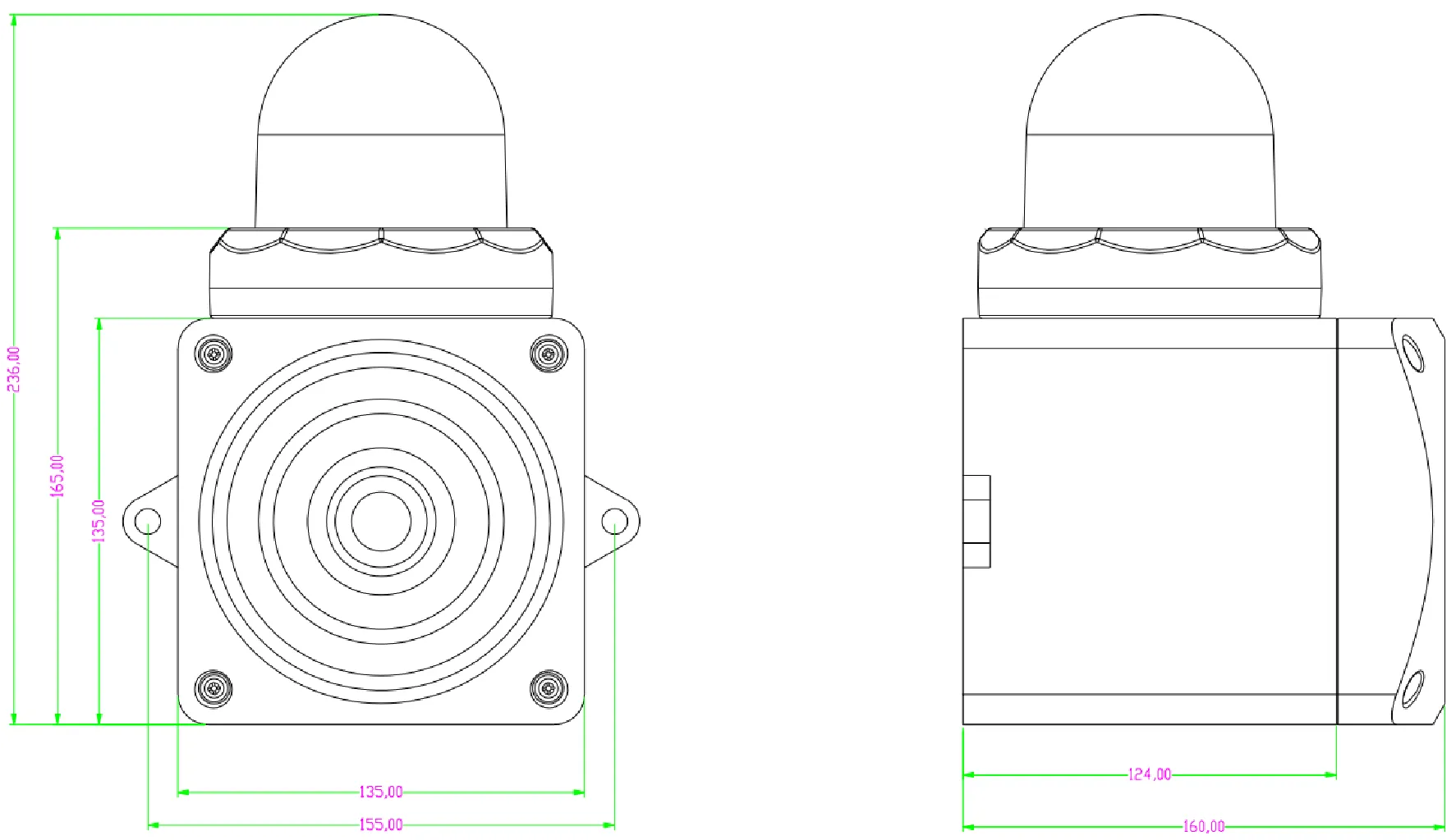 Waterproof Sound and Light Alarm JR-SL-12