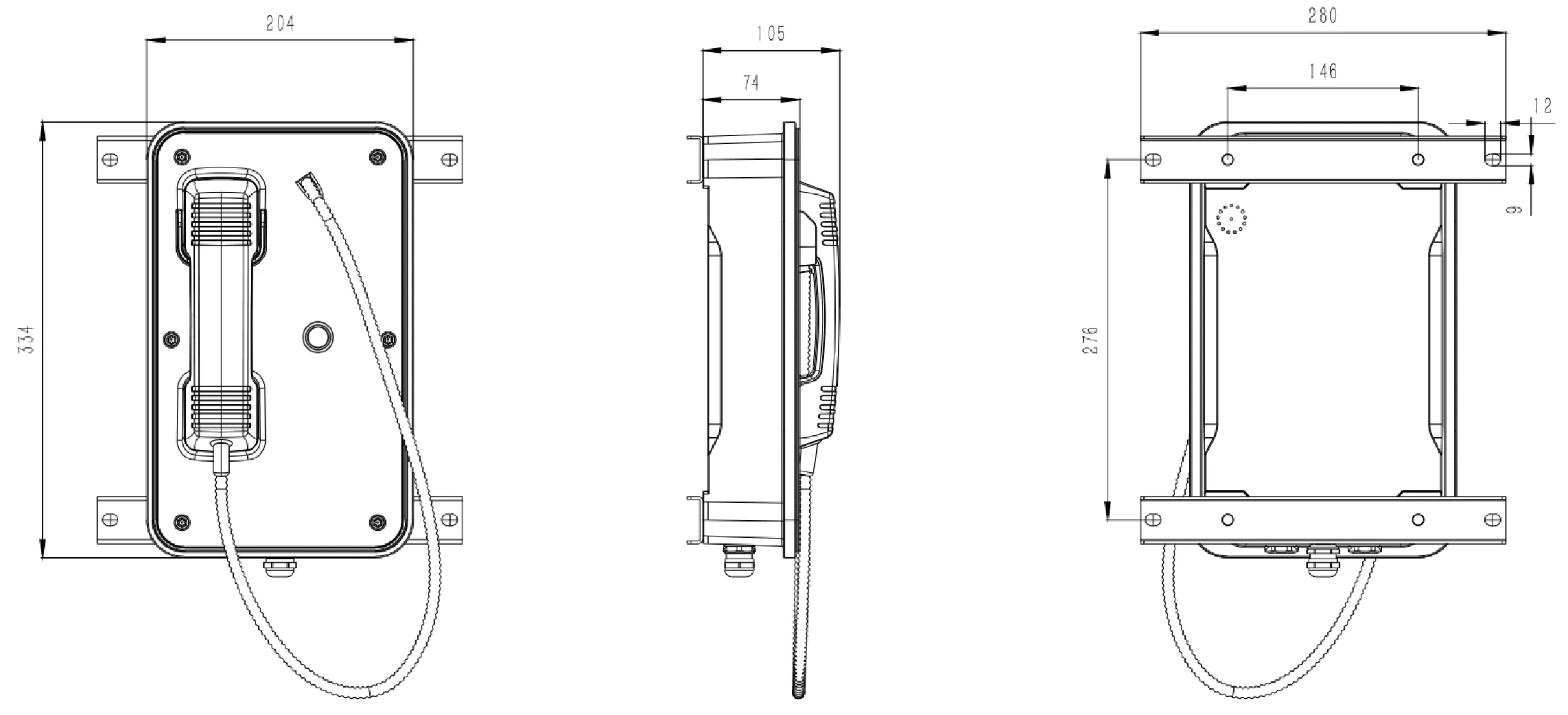 JR103-1B-SIP Dimensions