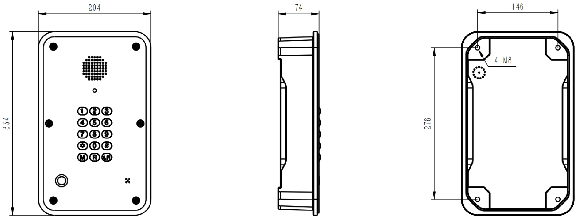 JR104-FK-SIP Dimensions