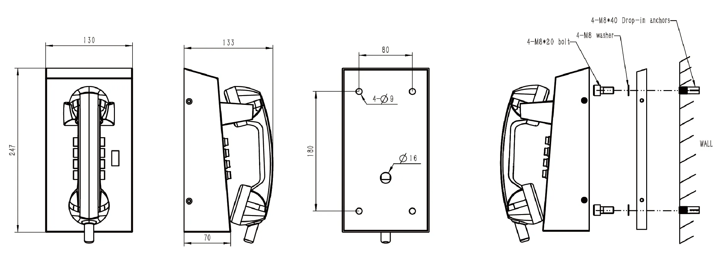 JR201-FK-SIP Dimensions