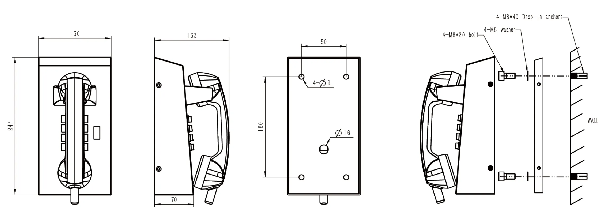 JR201-FK-VC-SIP Dimensions
