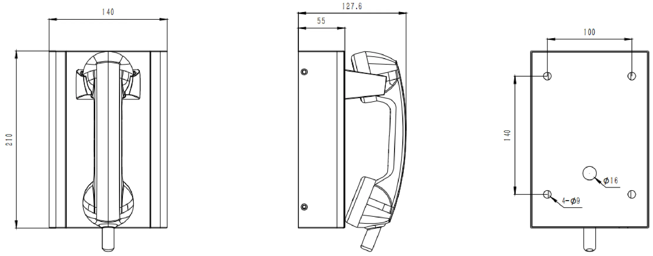 JR204-CB-AL Dimensions