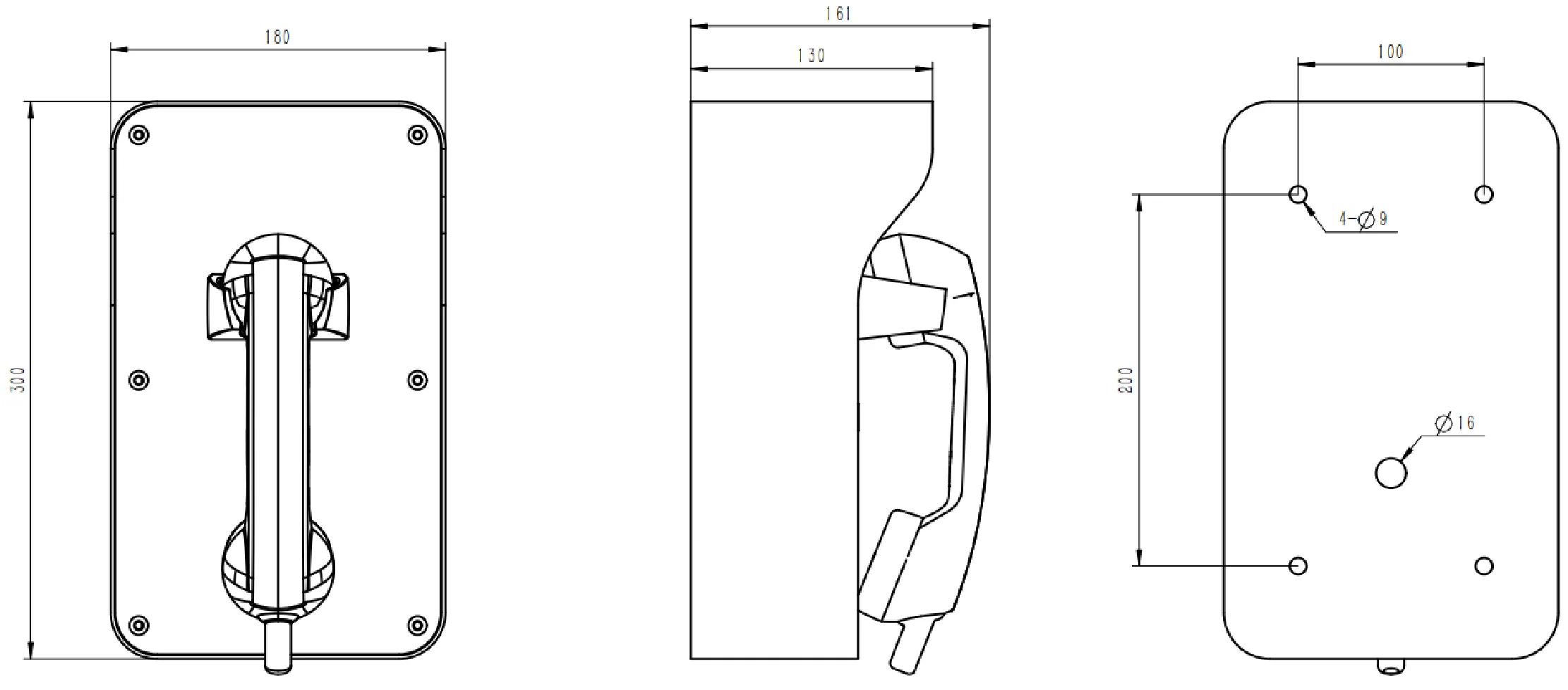 JR210-CB-4G Dimensions