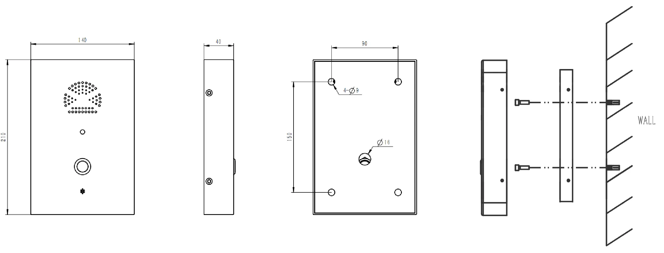 JR302-SC-4G Dimensions