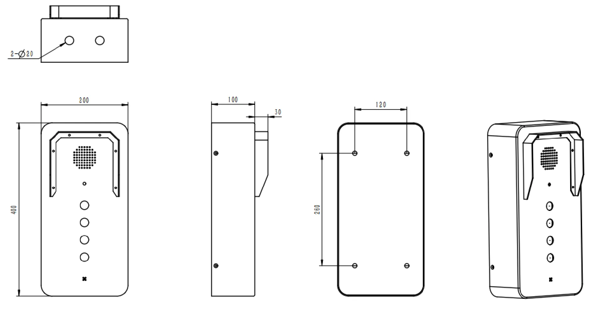 JR316-4B-SIP Dimensions